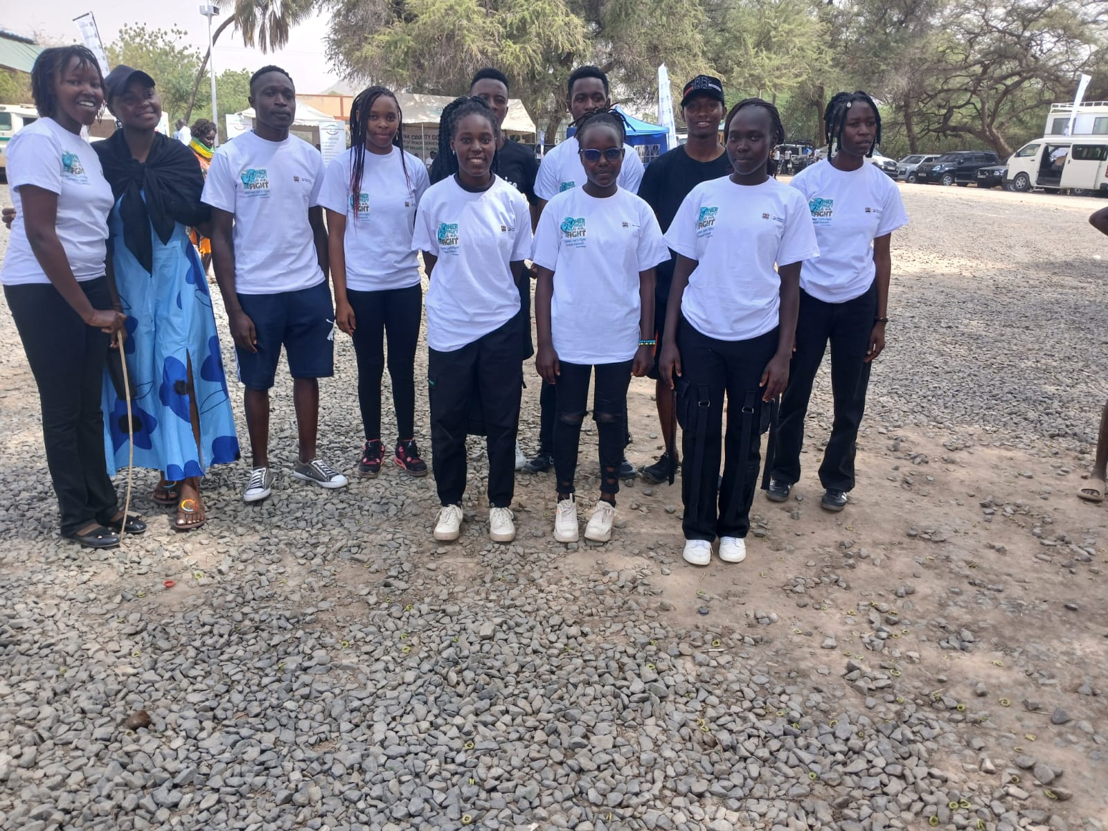 cancer day Turkana University College Students pose for a Photo during the World Cancer Day Celebrations at Moi Gardens, Lodwar