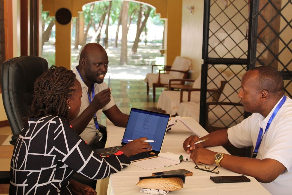 The Turkana University College team engages in a breakout session discussion during the WP5 Workshop